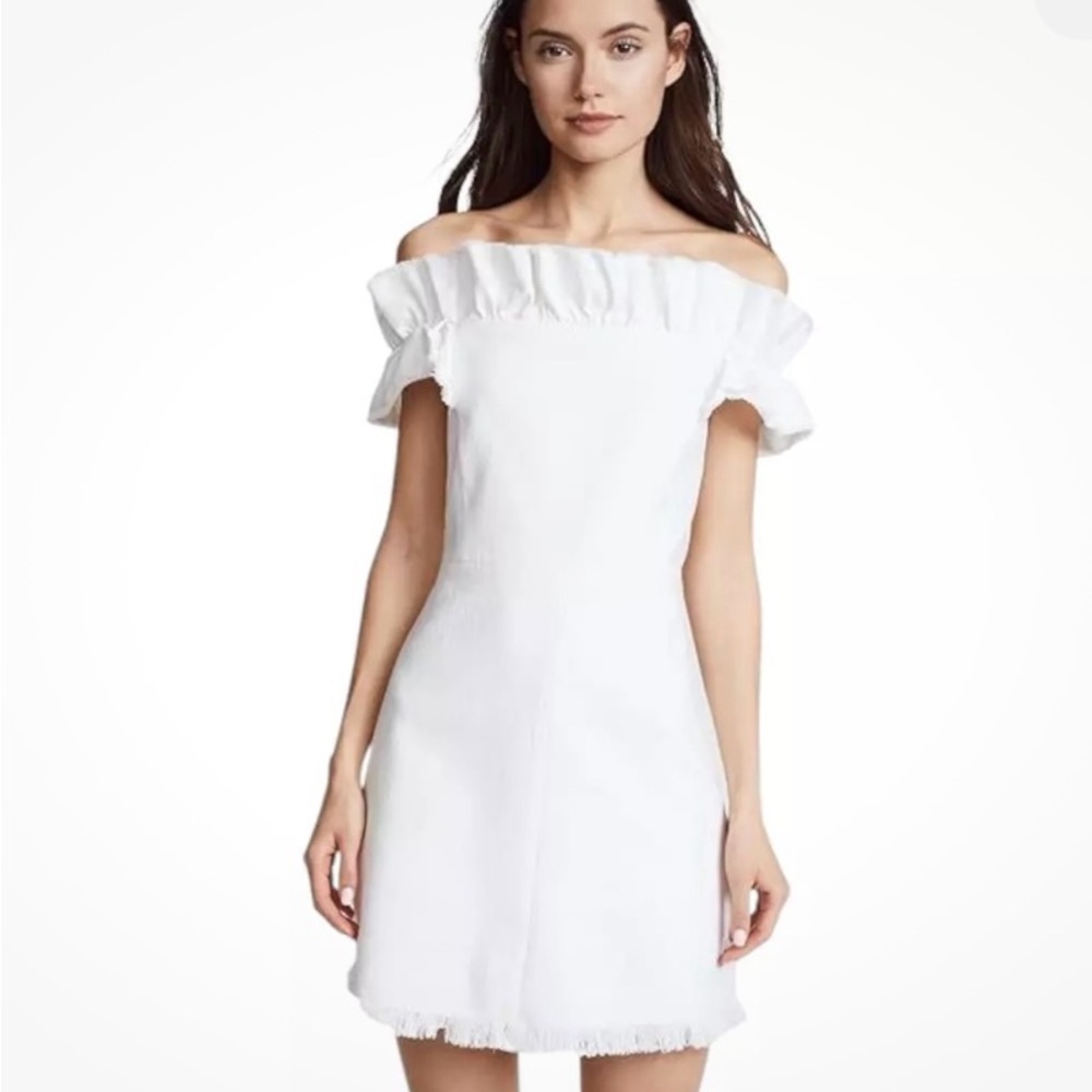 Rebecca Taylor Off-Shoulder White Dress
